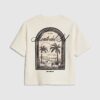 Mini Boys Cream Textured Palm Tree T-Shirt