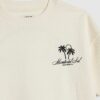 Mini Boys Cream Textured Palm Tree T-Shirt
