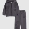 Mini Boys Grey Japanese Dragon Hoodie Set