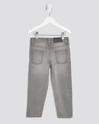 Mini Boys Grey Stretch Tapered Jeans