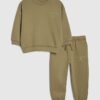 Mini Boys Khaki Essentialism Sweatshirt Set Mini Boys Khaki Essentialism Sweatshirt Set