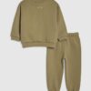 Mini Boys Khaki Essentialism Sweatshirt Set Mini Boys Khaki Essentialism Sweatshirt Set