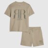 Mini Boys Khaki RR T-Shirt And Shorts Set