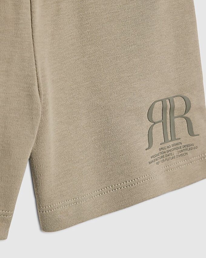 Mini Boys Khaki RR T-Shirt And Shorts Set