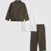 Mini Boys Khaki Textured Harrington Set Mini Boys Khaki Textured Harrington Set