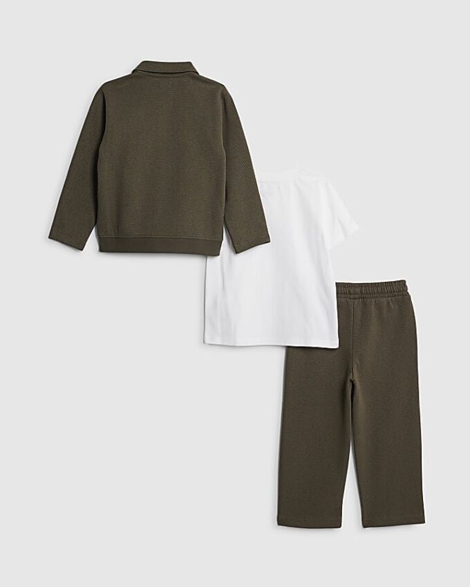 Mini Boys Khaki Textured Harrington Set Mini Boys Khaki Textured Harrington Set