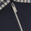 Mini Boys Navy Check Collar Polo Shirt