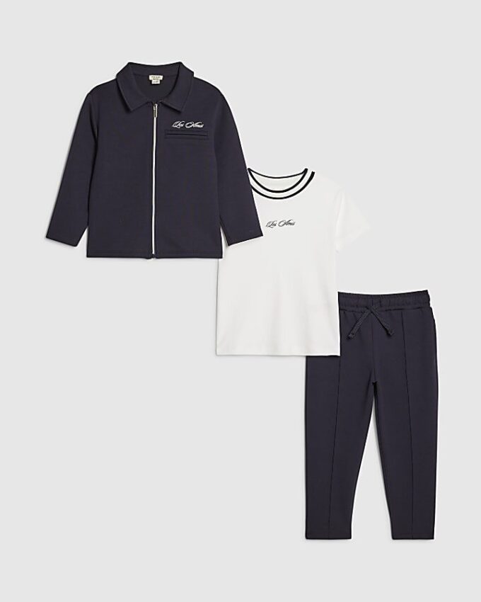 Mini Boys Navy Jacket 3 Piece Set Mini Boys Navy Jacket 3 Piece Set