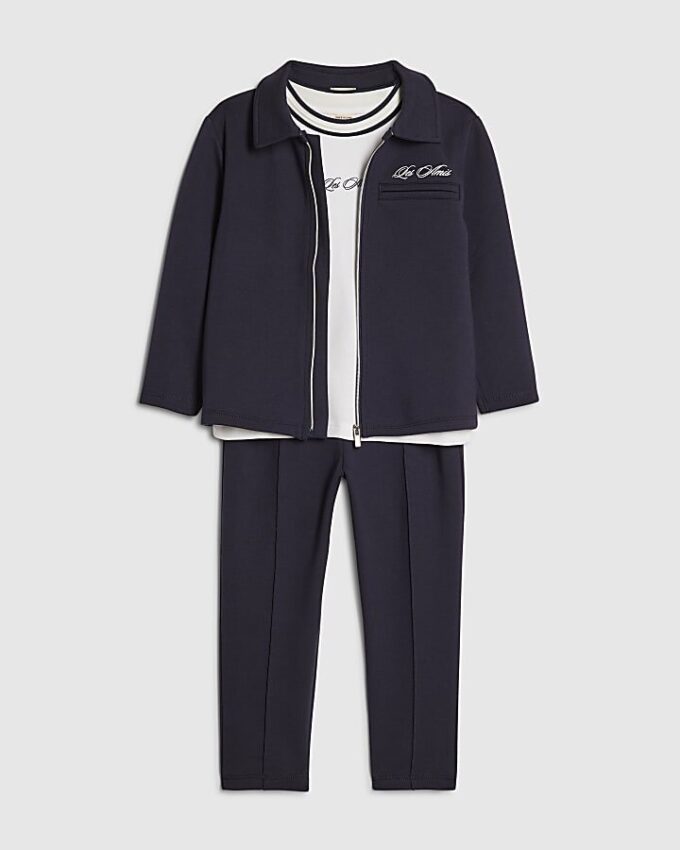 Mini Boys Navy Jacket 3 Piece Set Mini Boys Navy Jacket 3 Piece Set