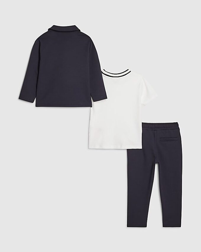 Mini Boys Navy Jacket 3 Piece Set Mini Boys Navy Jacket 3 Piece Set
