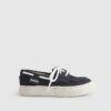 Mini Boys Navy Laced Boat Shoes