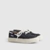 Mini Boys Navy Laced Boat Shoes