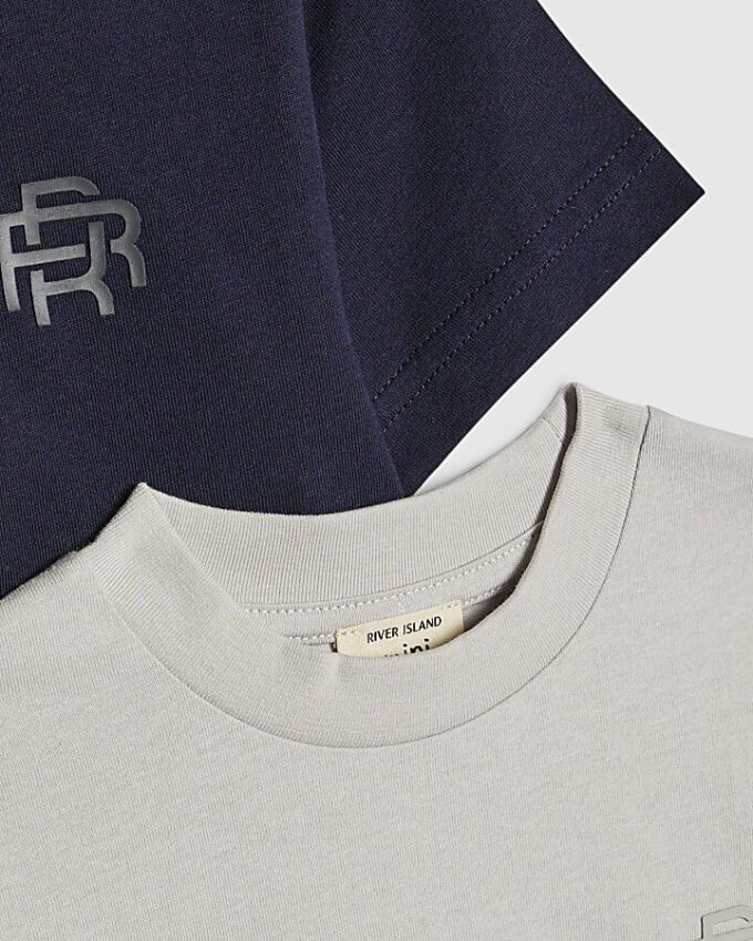 Mini Boys Navy RI Pack Of 2 T-Shirts
