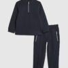 Mini Boys Navy Zip Funnel Sweatshirt Set Mini Boys Navy Zip Funnel Sweatshirt Set
