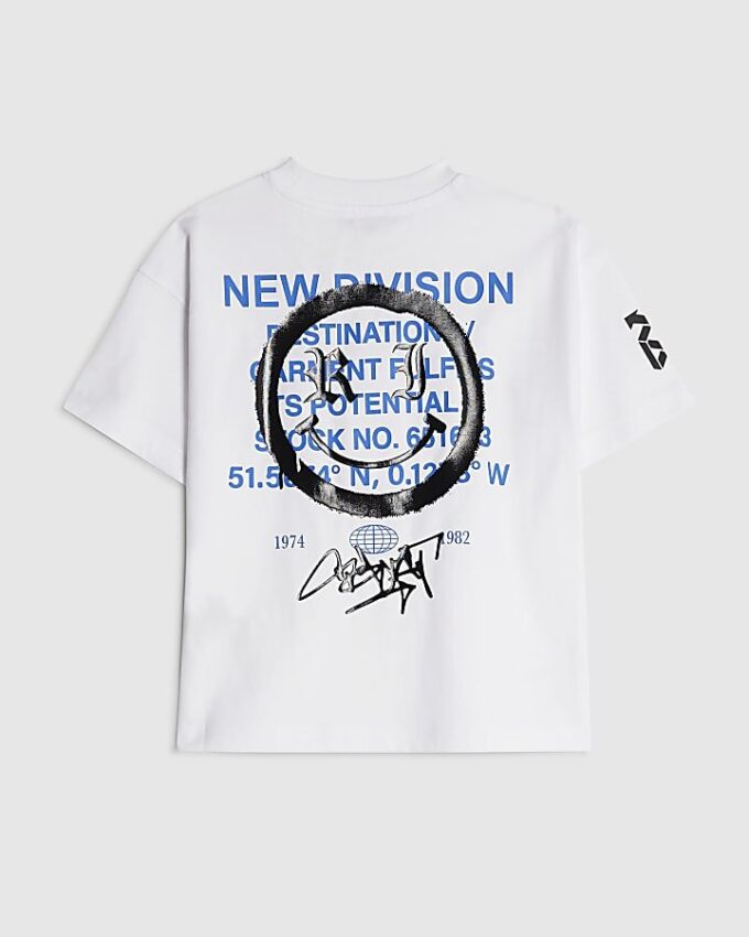 Mini Boys White Grafitti Smile T-Shirt
