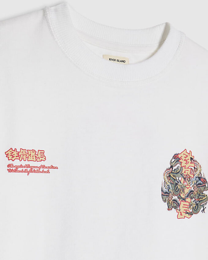 Mini Boys White Japanese Dragon T-Shirt