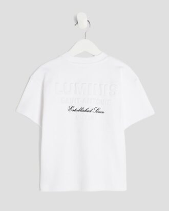 Mini Boys White Luminis Back Print T-Shirt