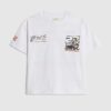 Mini Boys White Motocross Bear Car T-Shirt