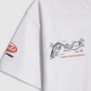 Mini Boys White Motocross Bear Car T-Shirt