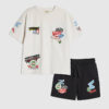 Mini Boys White Motorsport T-Shirt Set Mini Boys White Motorsport T-Shirt Set