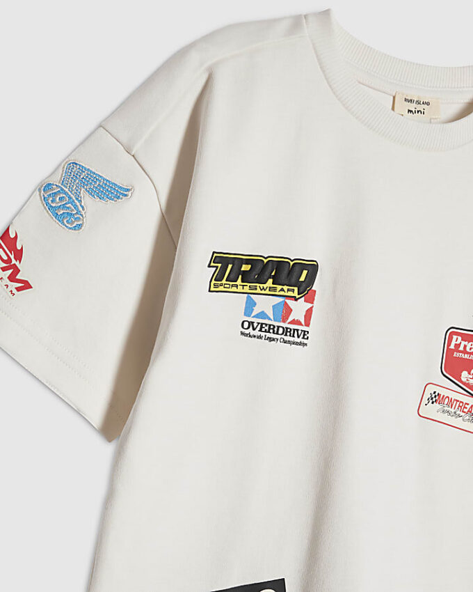 Mini Boys White Motorsport T-Shirt Set Mini Boys White Motorsport T-Shirt Set