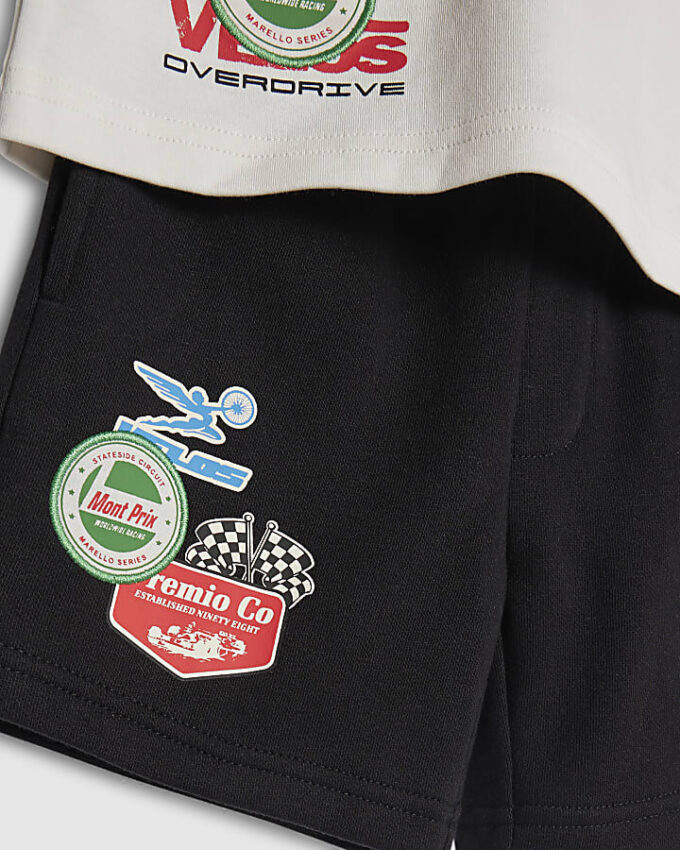 Mini Boys White Motorsport T-Shirt Set Mini Boys White Motorsport T-Shirt Set