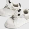 Mini Boys White RI Embossed Trainers