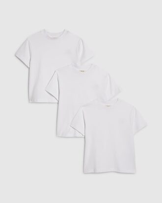 Mini Boys White RR Pack Of 3 T-Shirts