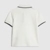 Mini Boys White Slim fit Textured Polo Shirt