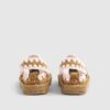 Mini Girls Beige Whipstitch Strap Slippers