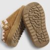 Mini Girls Beige Whipstitch Strap Slippers