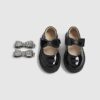 Mini Girls Black Bow Straps Mary Jane Shoes