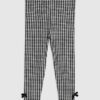 Mini Girls Black Dogtooth Leggings