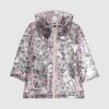 Mini Girls Black Graffiti Print Raincoat