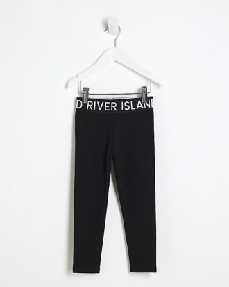 Mini Girls Black RI Waistband Leggings