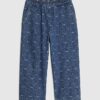 Mini Girls Blue Bow Barrel Jeans