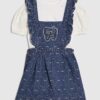 Mini Girls Blue Bow Pinafore Shirt Dress