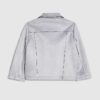 Mini Girls Blue Faux Suede Biker Jacket
