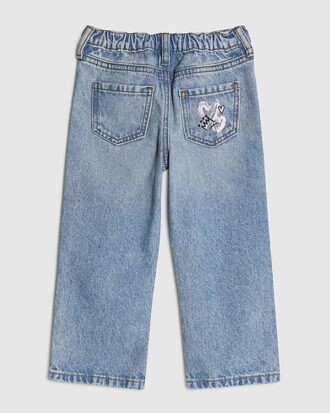 Mini Girls Blue Love Graffiti Straight Jeans