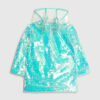 Mini Girls Blue Sequin Raincoat