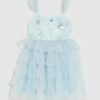 Mini Girls Blue Sequin Tulle Dress