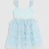 Mini Girls Blue Sequin Tulle Dress