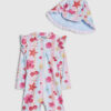 Mini Girls Blue Stripe La Mer Rashsuit Set