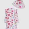 Mini Girls Blue Stripe La Mer Rashsuit Set
