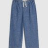 Mini Girls Blue Wide Leg Jeans