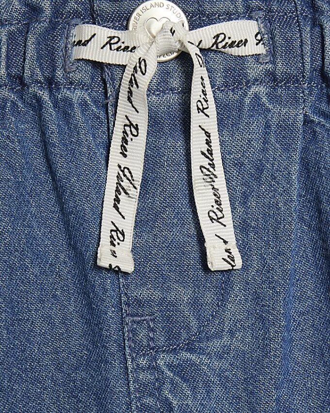 Mini Girls Blue Wide Leg Jeans