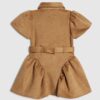 Mini Girls Brown Faux Suede Shirt Dress