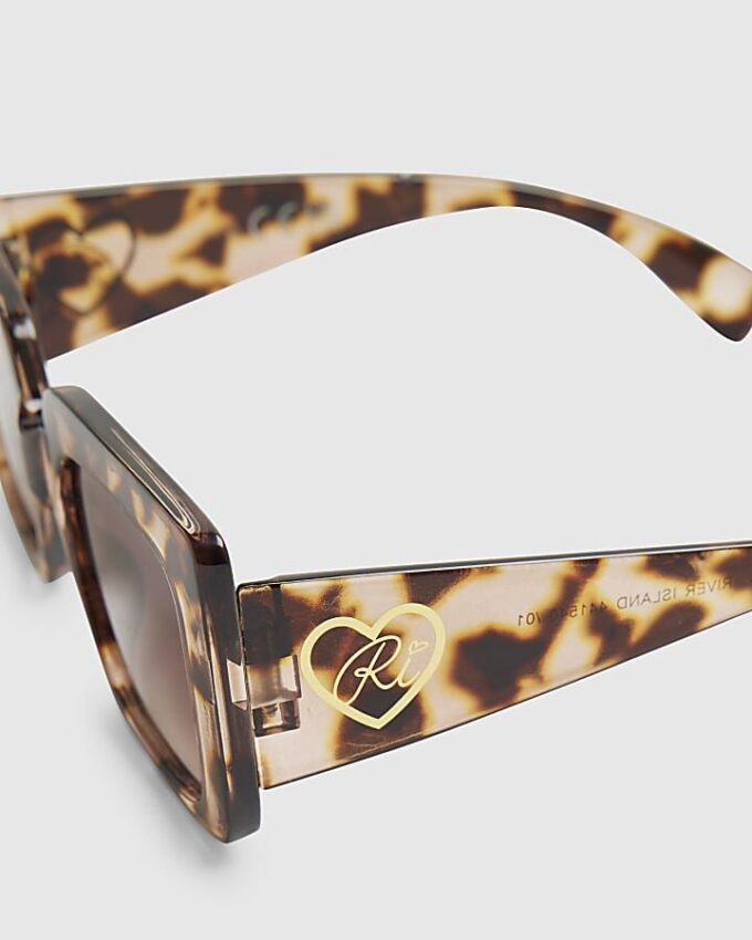 Mini Girls Brown Oversized Sunglasses