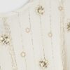 Mini Girls Cream Embroidered Sequin Kaftan