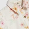 Mini Girls Cream Floral Print Prom Dress